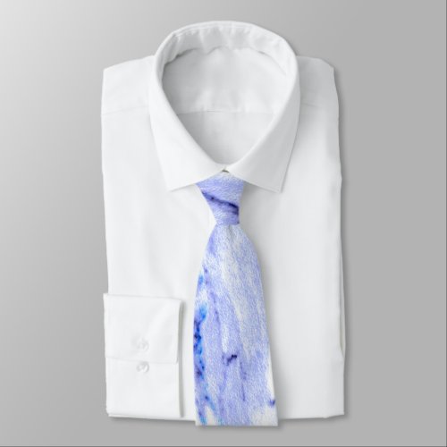 Blue and White Marble Neck Tie