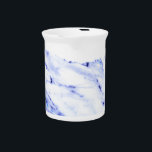 Blue and White Marble Pitcher<br><div class="desc">A white and blue marble design.</div>
