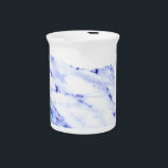 Blue and White Marble Pitcher<br><div class="desc">A white and blue marble design.</div>