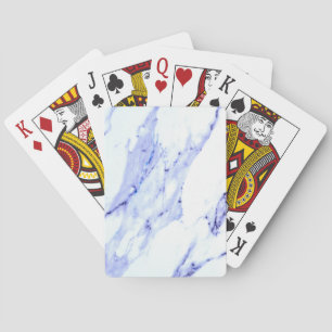 Blue and White Marble Poker Cards