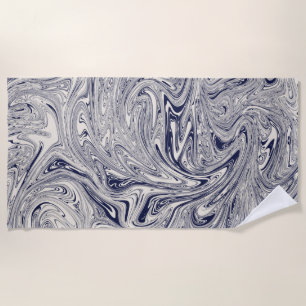 Blue and White Marble Swirl Yoga Mat