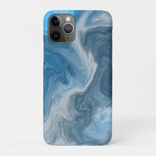 Blue and White Marble Water like Fluid Art  iPhone 11 Pro Case