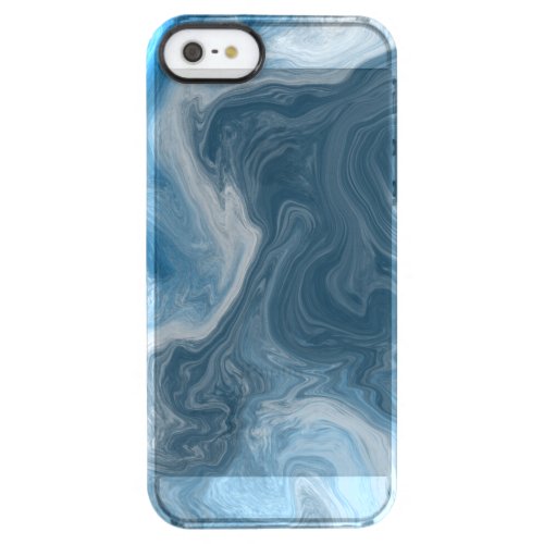 Blue and White Marble Water like Fluid Art  Clear iPhone SE55s Case