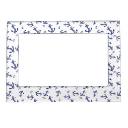 Blue and white marine anchor  magnetic frame