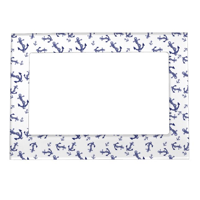 Blue and white marine anchor  magnetic frame (Front)