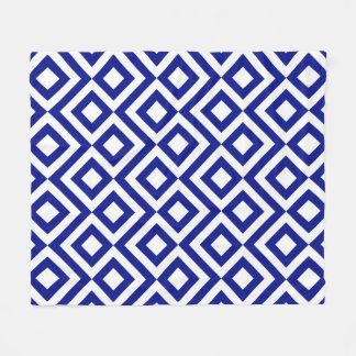 Blue and White Meander Fleece Blanket