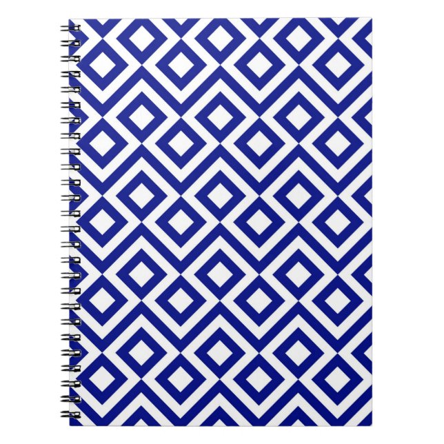 Blue and White Meander Notebook (Front)