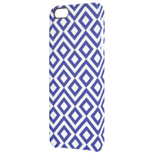 Blue and White Meander Clear iPhone 6 Plus Case