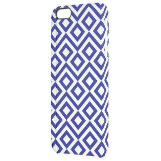 Blue and White Meander Clear iPhone 6 Plus Case