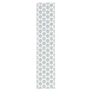 Blue and White Medallion, Block Print Floral Short Table Runner