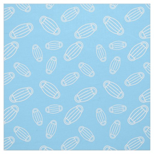 Blue and White Medical Mask Pattern Fabric
