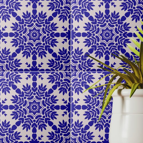 Blue and White Mediterranean Azulejo Portuguese Ceramic Tile