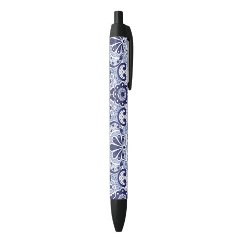 Blue and White Mexican Talavera Folk Art Tile  Black Ink Pen