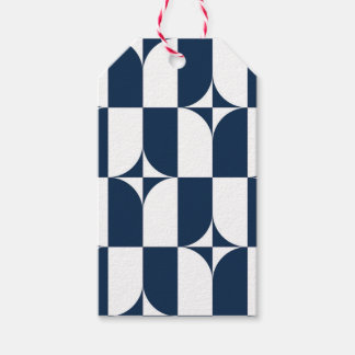 Blue and white mid-century modern gift tags