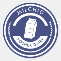 Blue and White Milchig Label Kosher Dairy