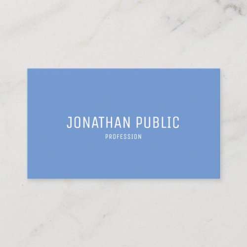 Blue and White Minimalist Modern Template Elegant Business Card