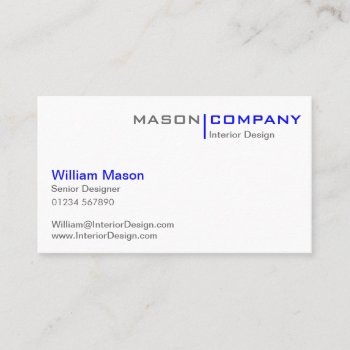 Blue And White Minimalistic Business Card by ImageAustralia at Zazzle