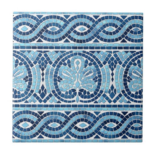 blue and white minutely tiles