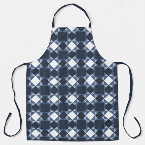 Blue and White Missouri Star Patchwork Pattern Apron