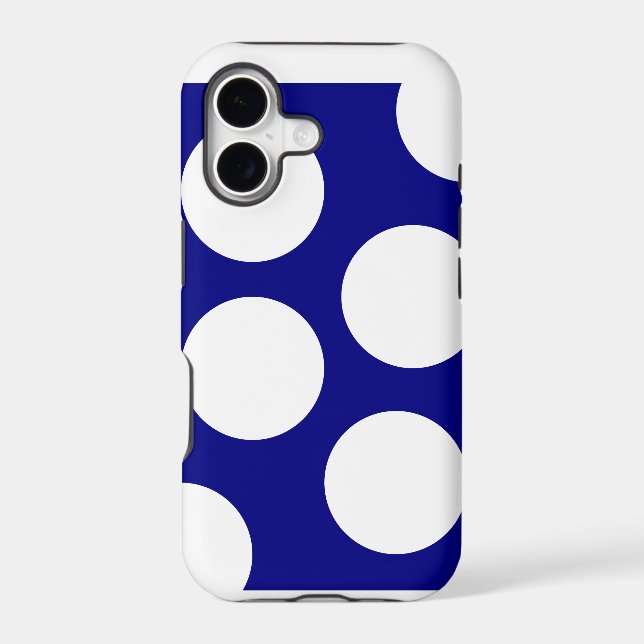 Blue and White, Modern Geometric Pattern Iphone Case (Back)
