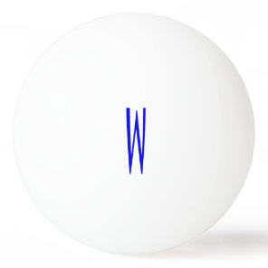 Blue and White Monogram Initial Ping Pong Ping-Pong Ball