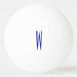Blue and White Monogram Initial Ping Pong Ping-Pong Ball