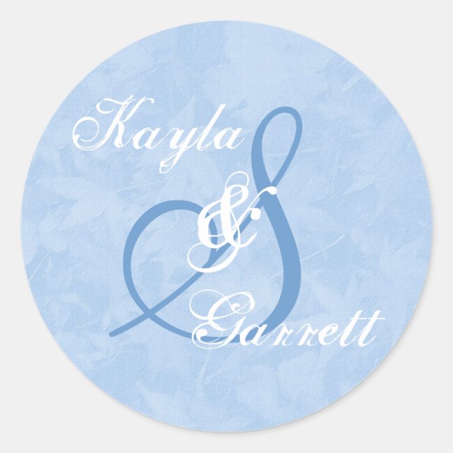 Blue and White Monogram S or Any Initial V9 Classic Round Sticker (Front)