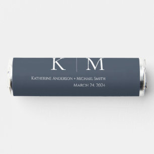 Blue and White-Monogram-Wedding- Breath Savers® Mints