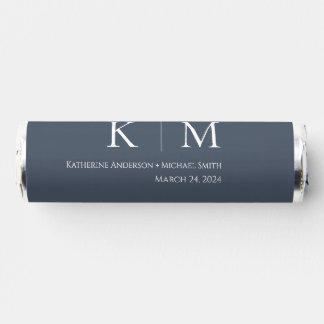 Blue and White-Monogram-Wedding- Breath Savers® Mints
