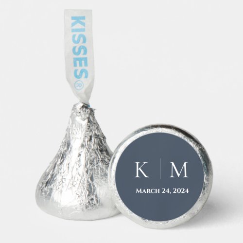 Blue and White_Monogram_Wedding_ Hersheys Kisses