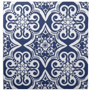 Blue and White Moroccan Pattern Napkin