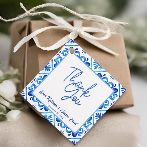 Blue and White Moroccan Thank You Wedding Favor  Favor Tags