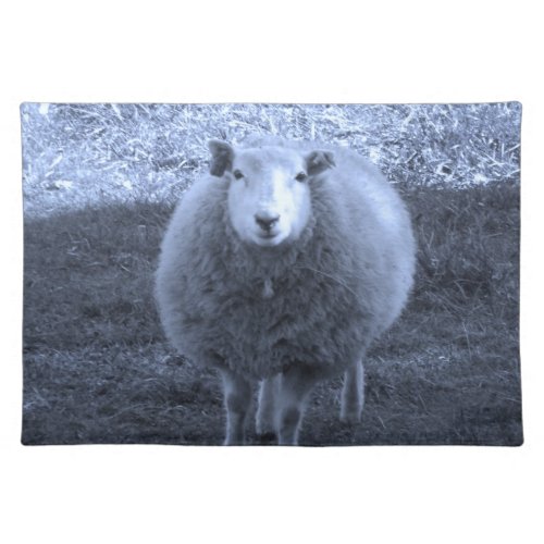 Blue and White  Mother sheep Cloth Placemat