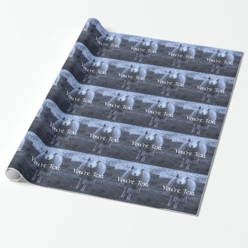 Blue and White  Mother sheep Wrapping Paper