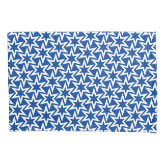 Blue And White Motif | Geometric Star Pattern Pillow Case