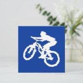 Blue and White Mountain Bike (Standing Front)