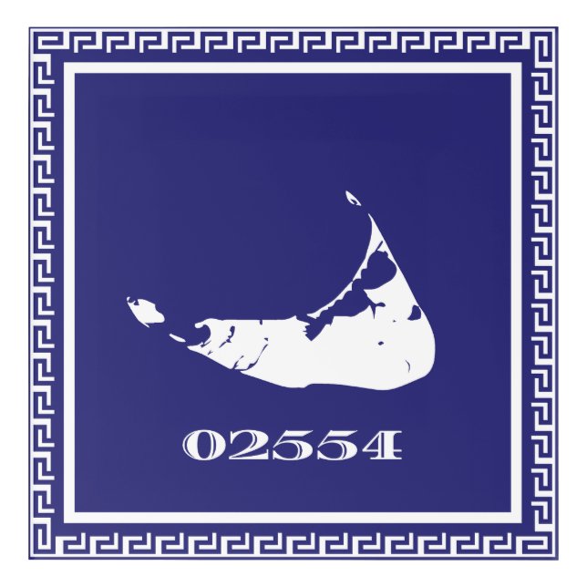 Blue and White Nantucket Island Acrylic Wall Art (Front)