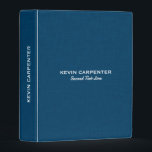 Blue and White Natural Linen Texture Mini Binder<br><div class="desc">Elegant blue linen texture print with customizable white text. Simple,  elegant,  organic look.</div>