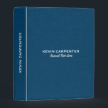 Blue and White Natural Linen Texture Mini Binder<br><div class="desc">Elegant blue linen texture print with customizable white text. Simple,  elegant,  organic look.</div>