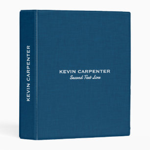 Blue and White Natural Linen Texture Mini Binder