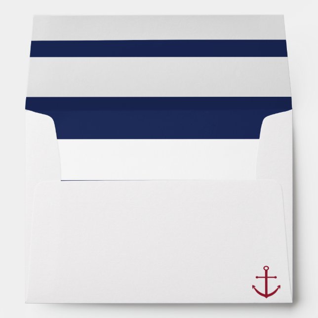 Blue and White Nautical Baby Shower Envelope (Back (Bottom))