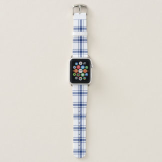 Blue and White Nautical Plaid Apple Watch Band