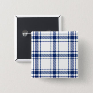 Blue and White Nautical Plaid Button