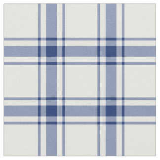 Blue and White Nautical Plaid Fabric