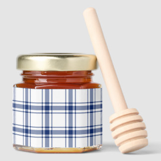 Blue and White Nautical Plaid Honey Jar Favors