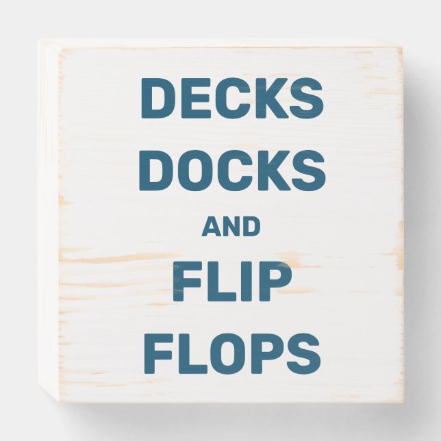 Blue and White Nautical Quote Wooden Box Sign (Front Horizontal)