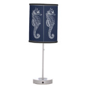 Blue and White Nautical Seahorse Table Lamp (Back)