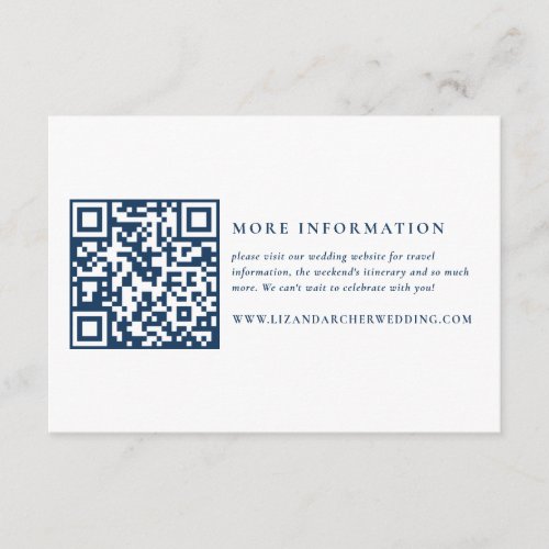 Blue and White Nautical Wedding Information Enclosure Card