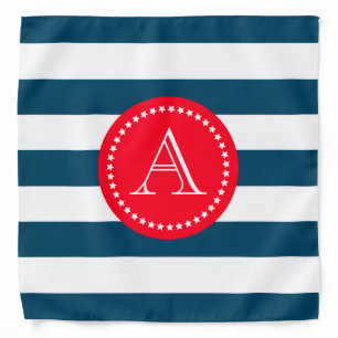Blue and white navy pattern bandana