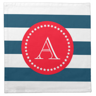 Blue and white navy pattern napkin